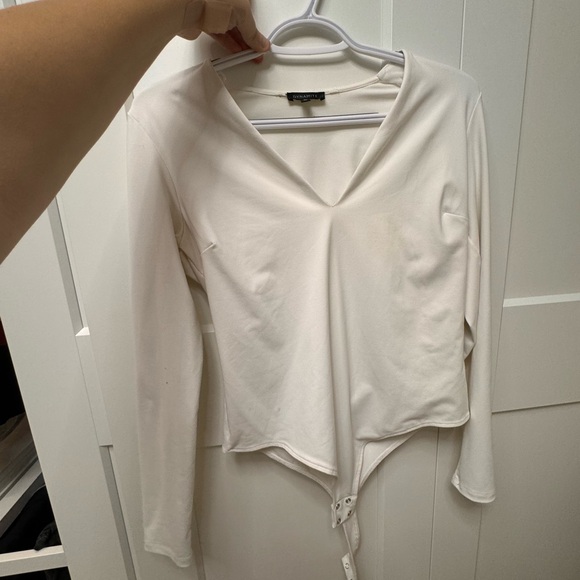 Sandrine Sculpt Long Sleeve V-Neck Bodysuit Dynamite - Picture 3 of 4